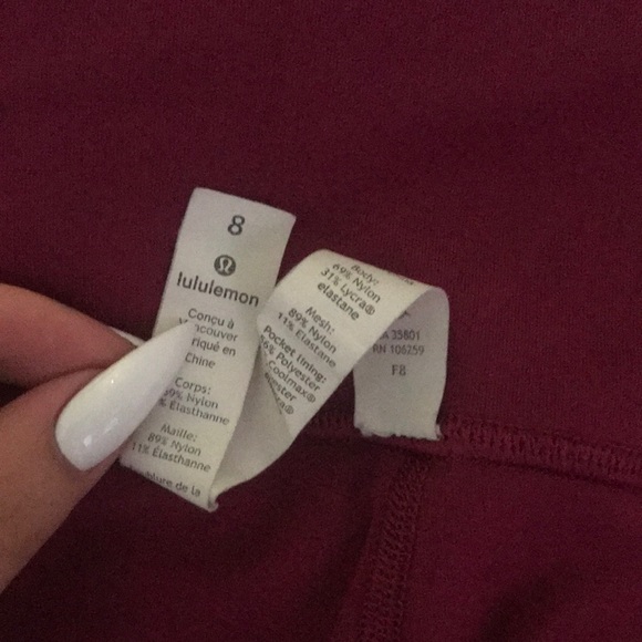 🍷Wine red lululemon leggings - Picture 9 of 11